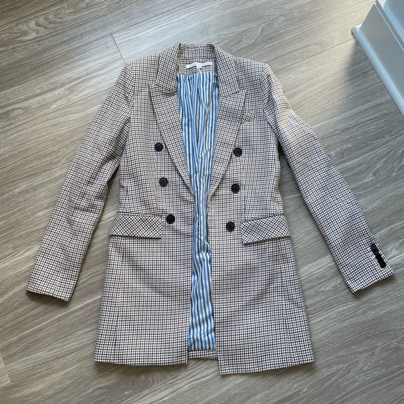 Veronica Beard Liss Dickey Houndstooth Blazer Sz 0 EUC Blue & Yellow - Picture 2 of 11